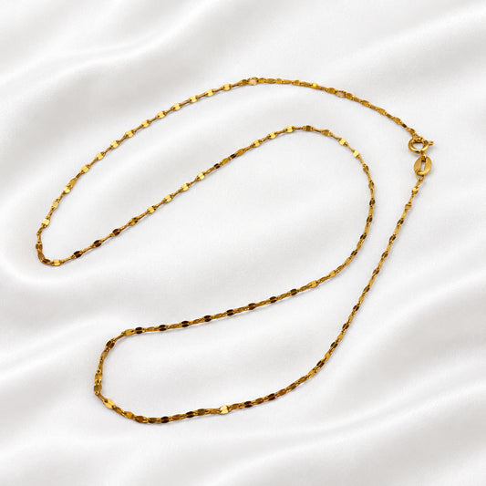 999 silver gold-plated adjustable necklace displayed in full