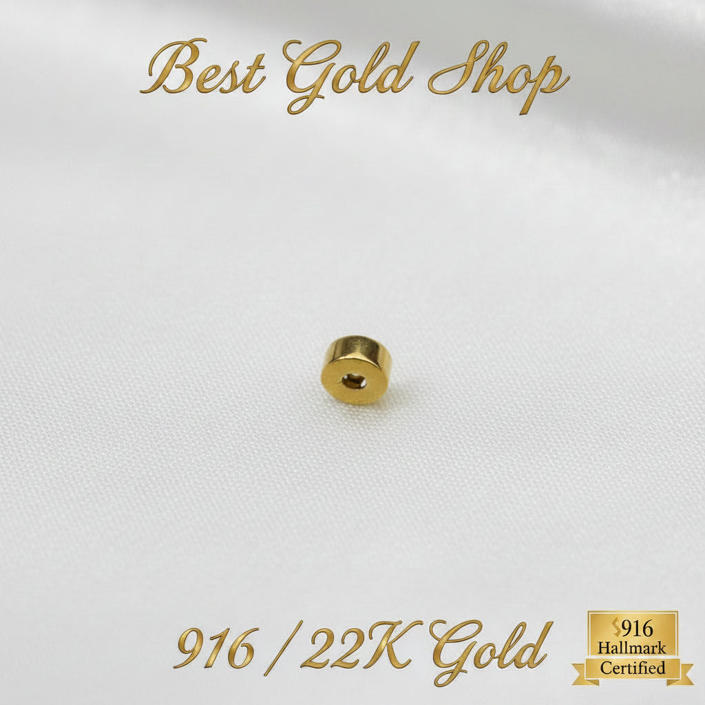 916 Gold Bracelet Stopper Charm | Secure Spacer for Charm Bracelets