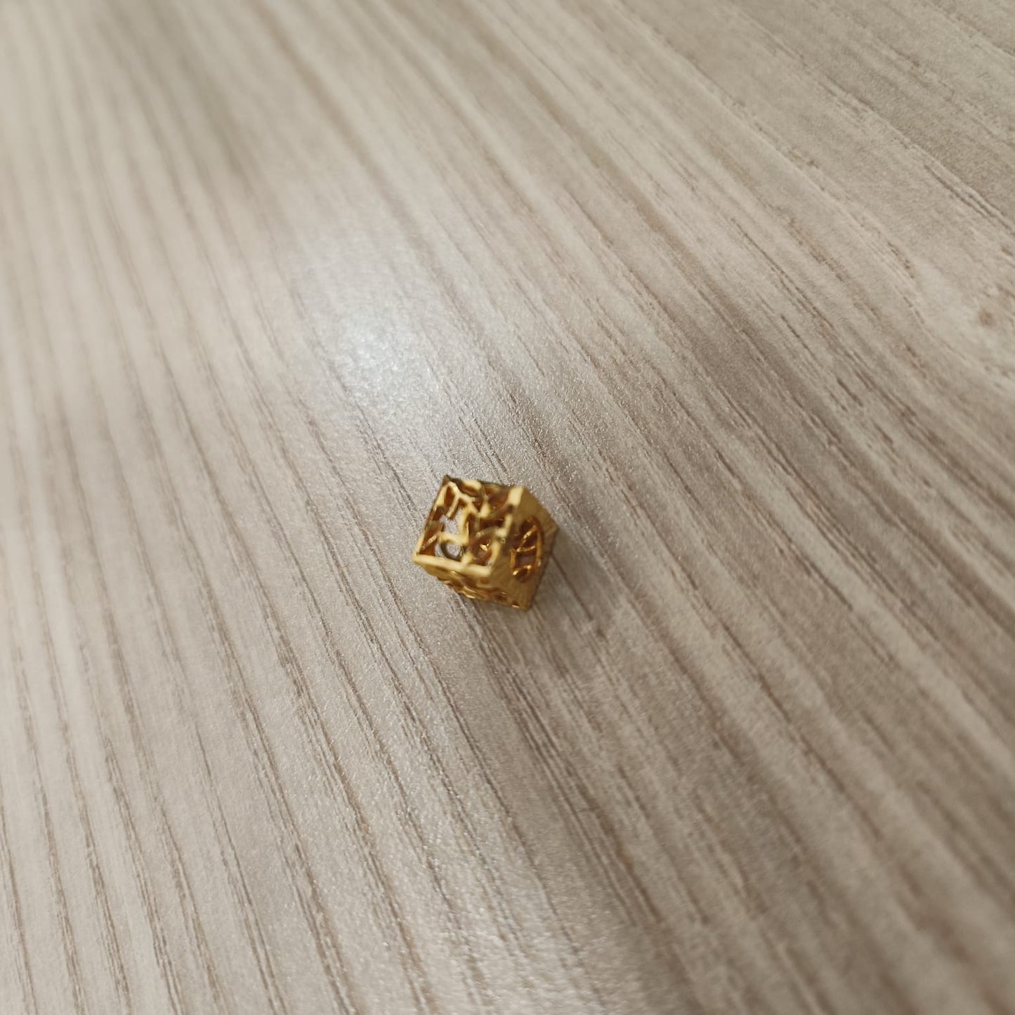 916 Gold Cube Stopper Charm | Modern Bracelet Stopper
