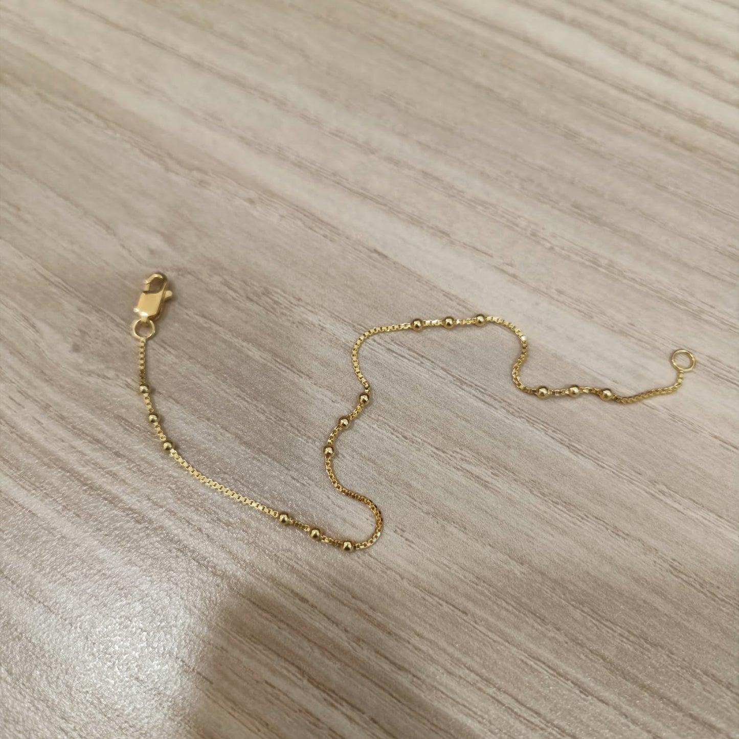 916 Gold Fancy Bead Station Bracelet – 17.5cm