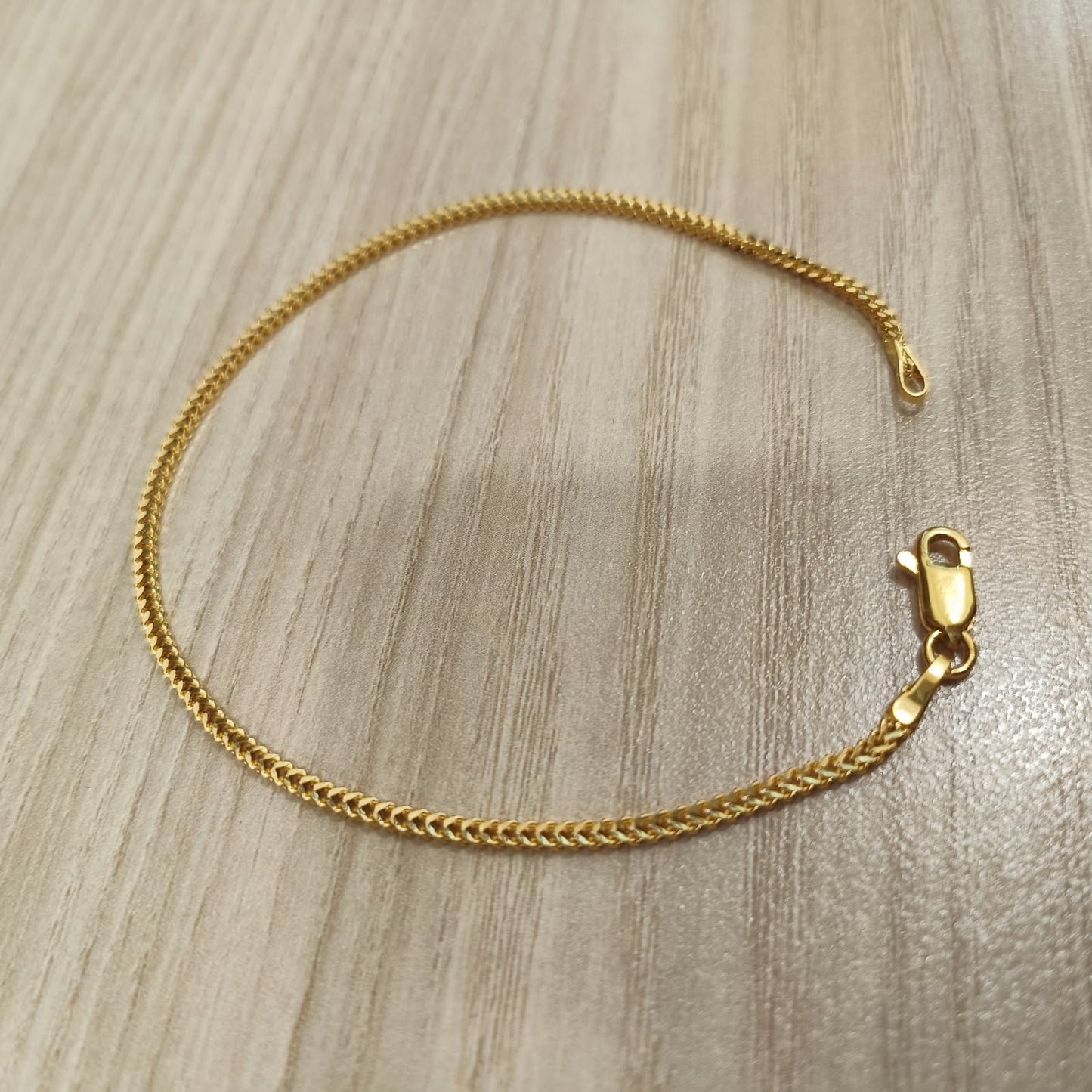 916 Gold Solid Box Bracelet | Classic Everyday 22K Gold Design