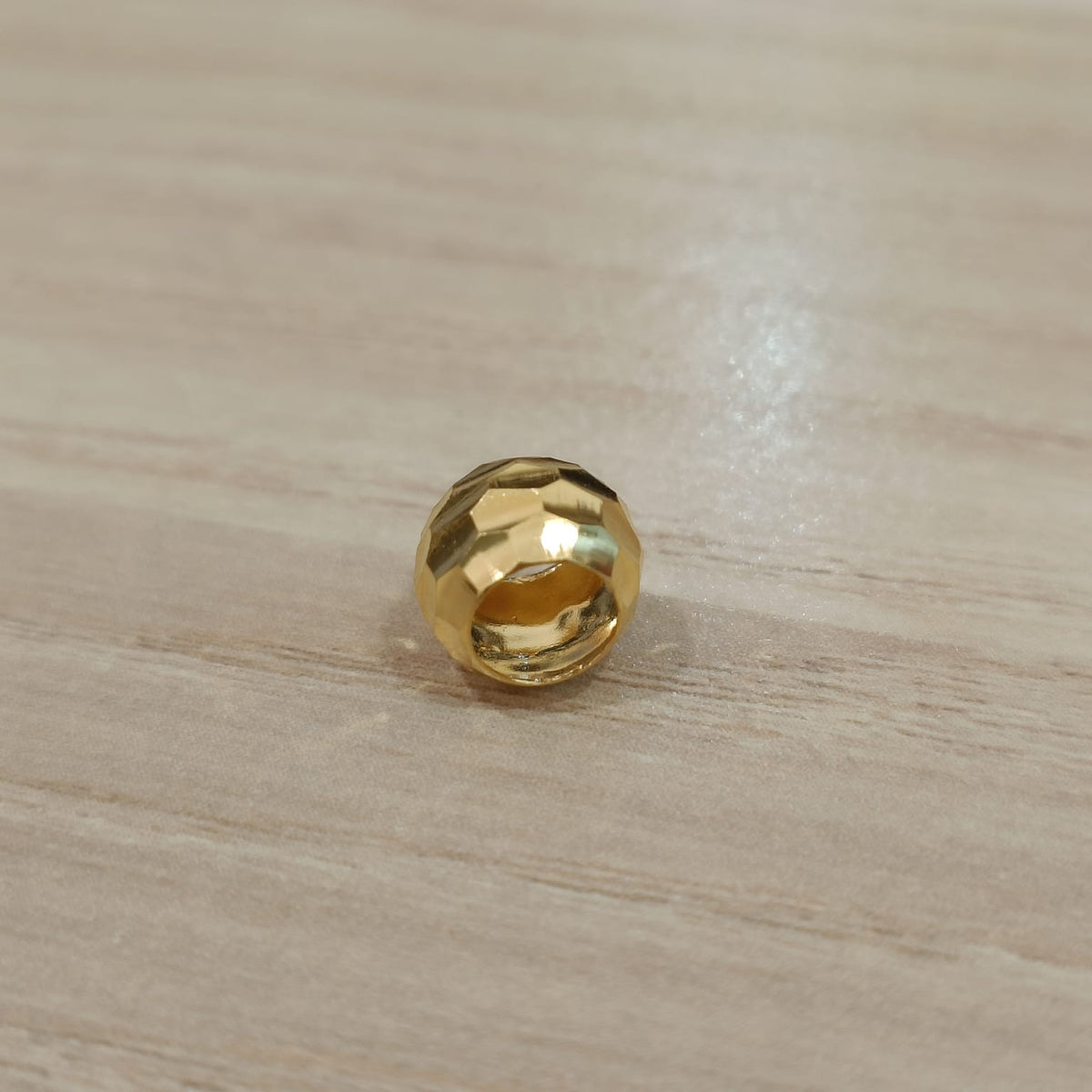 916 Gold Cutting Ball Charm | Faceted 22K Bead Design