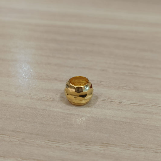 916 Gold Cutting Ball Charm | Faceted 22K Bead Design