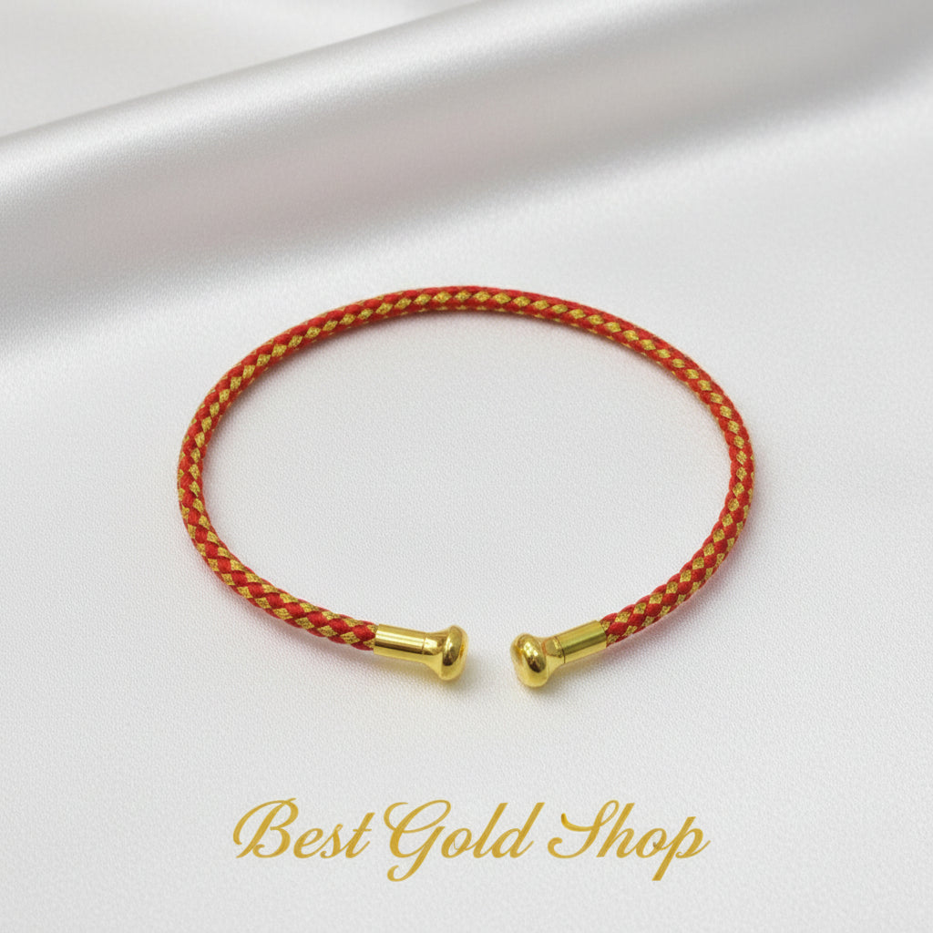 Adjustable Charm Bangle – Premium Stainless Steel Chrome (Yellow Gold Color)BraceletsBest Gold Shop