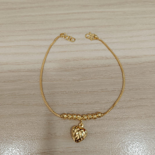 916 Gold Flat Bead Bracelet | Adjustable 22K Gold Design