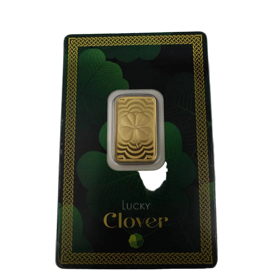 PAMP Suisse Lucky Clover 5g 999.9 gold bar in assay card