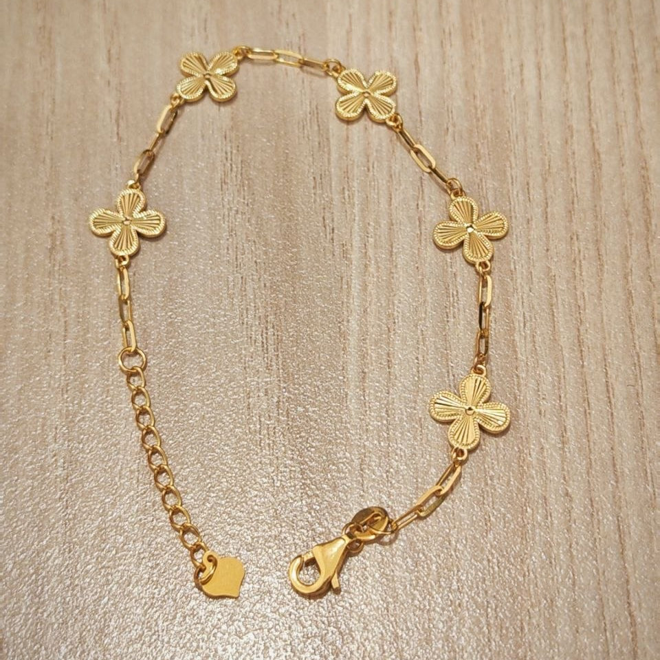 916 Gold Rainbow Leaf Bracelet | Elegant Nature-Inspired Design