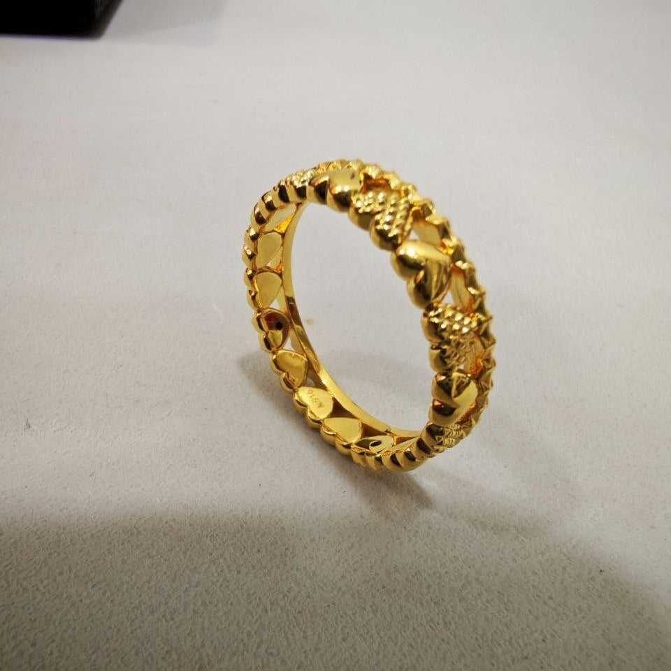916 Gold Love Crown Ring New Design Feather Light