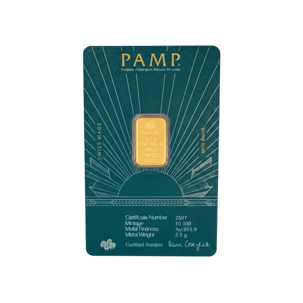 999.9 Gold PAMP Suisse Assorted Gold Bars – 2.5g & 5g
