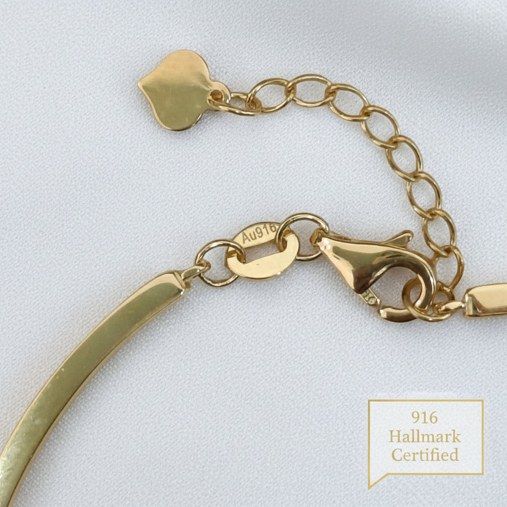 916 gold adjustable bangle clasp and side detail