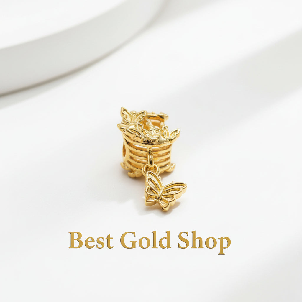 22k / 916 Gold Graceful  Moon Design Charm Version 2