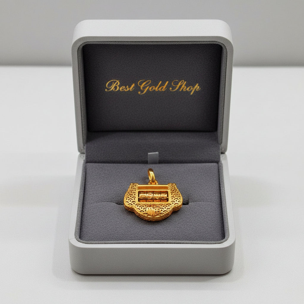 22k / 916 Gold Lock Pendant with spinning number lock