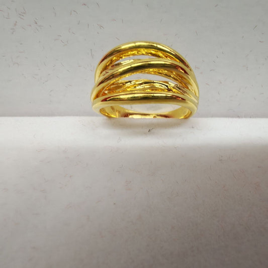 916 Gold Crisscross V4 Ring Light Weight New design