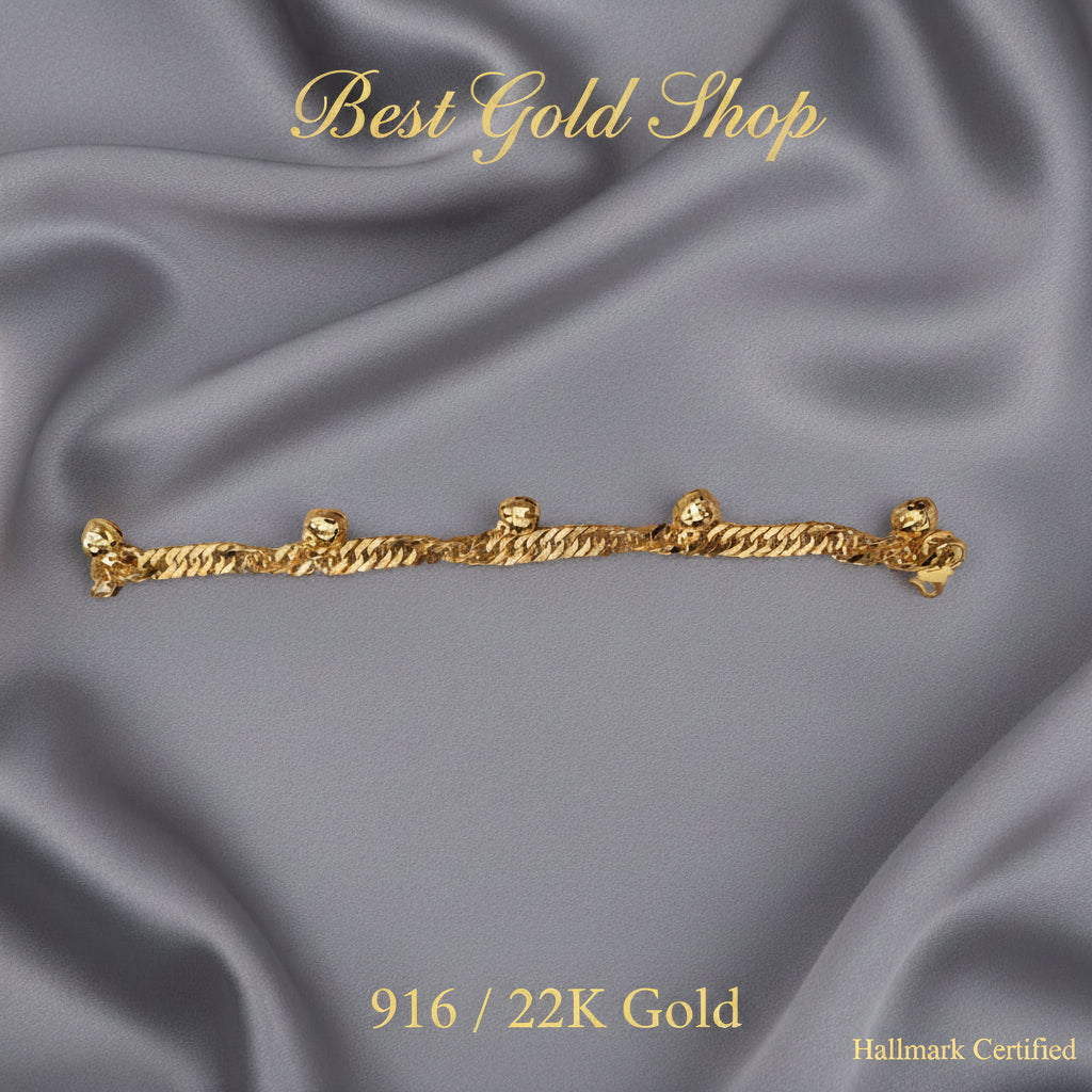 916 Gold Lipan Dangling Heart Bracelet