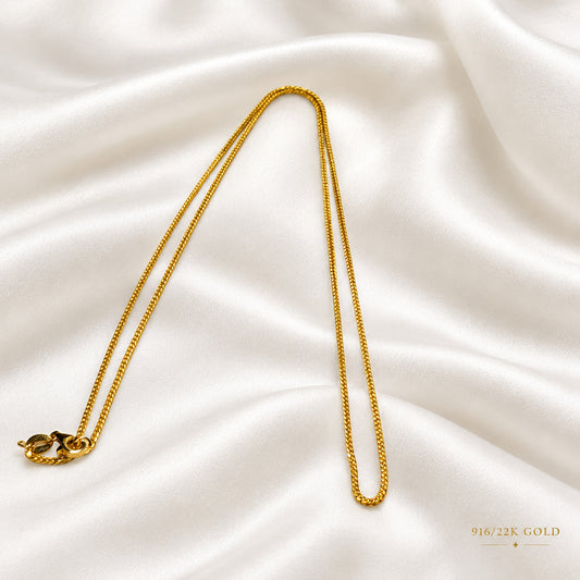 22K / 916 Gold Classic Wheat Chain Necklace | Elegant Design