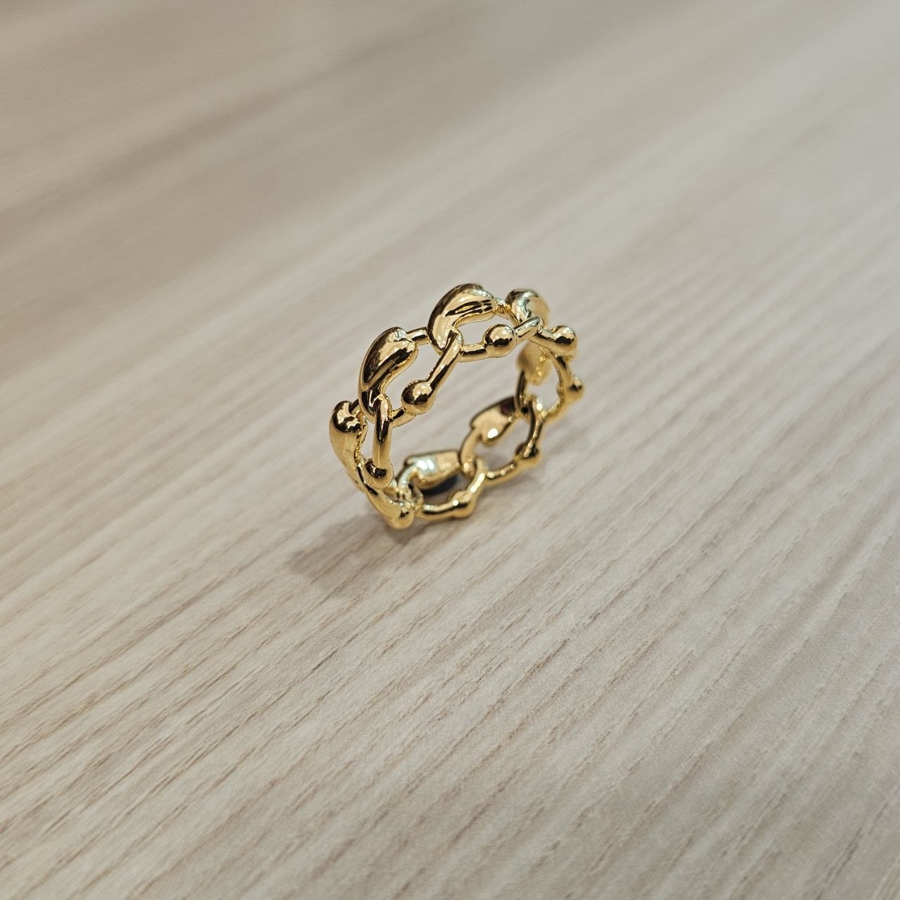 916 Gold Fancy Curb Ring New Design Stylish