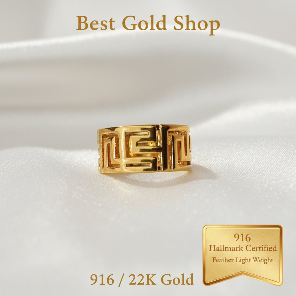 916 Gold Wan Zi Ring V2 New Stock New Design