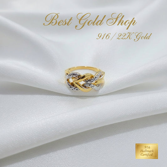 916 Gold Braided Ring V2 – 2 Tone