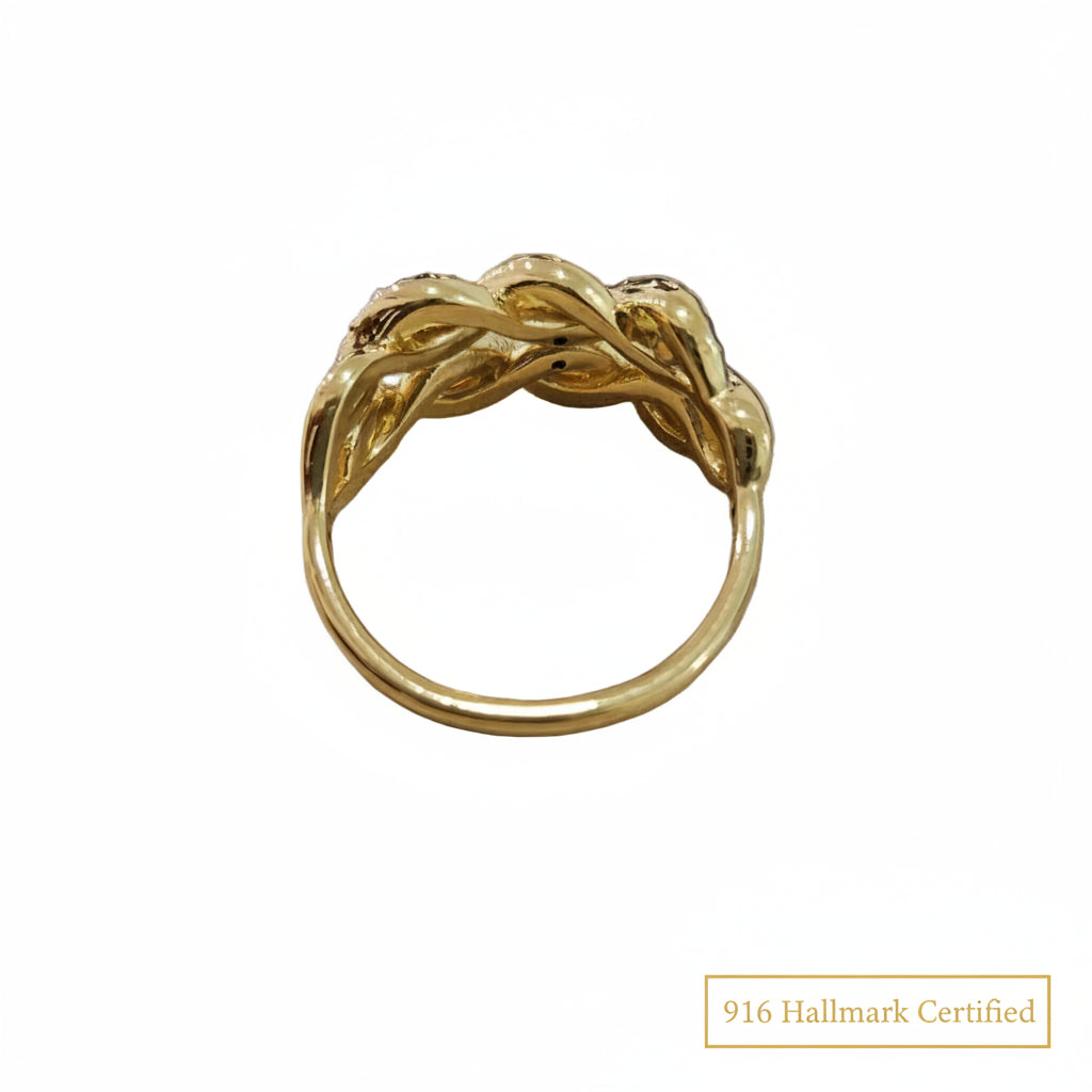 916 Gold Braided Ring V2 – 2 Tone