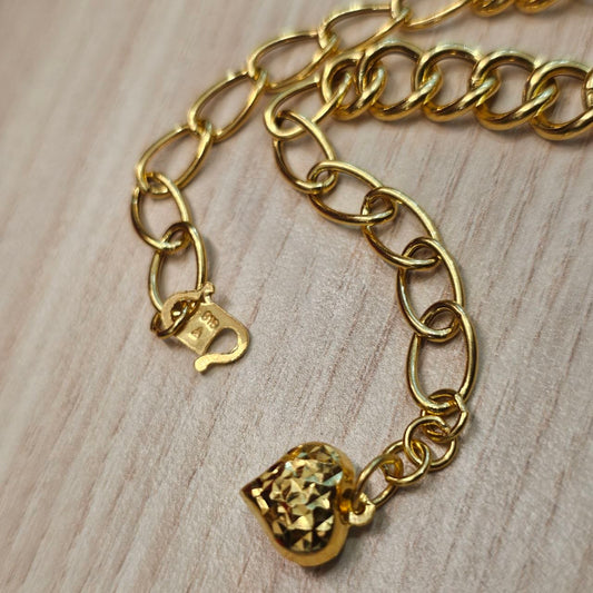 916 Gold Fancy Link Chain Dual Design Bracelet