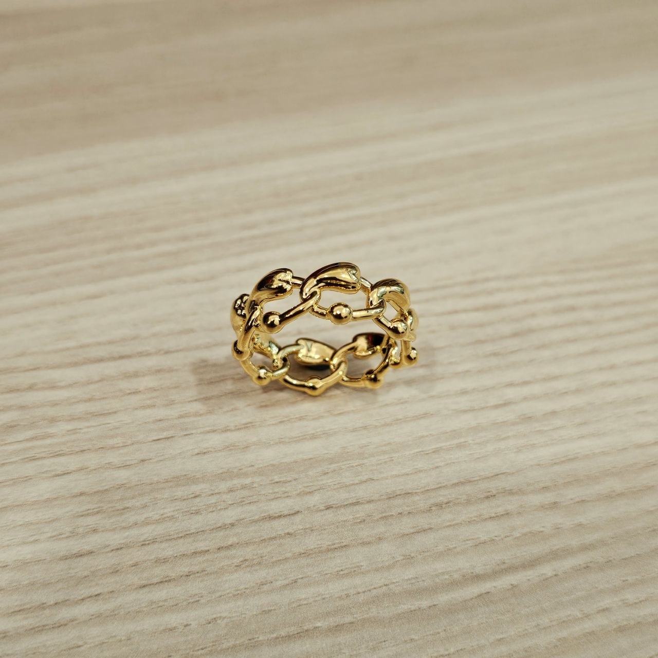 916 Gold Fancy Curb Ring New Design Stylish