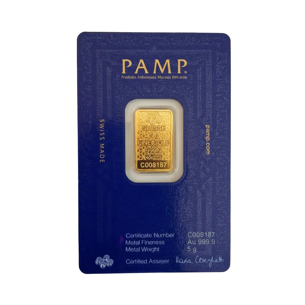 999.9 Gold PAMP Suisse Assorted Gold Bars – 2.5g & 5g