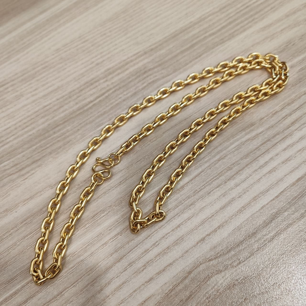 916 Gold Hollow Wanzi Chain | Lightweight 22K Gold Necklace