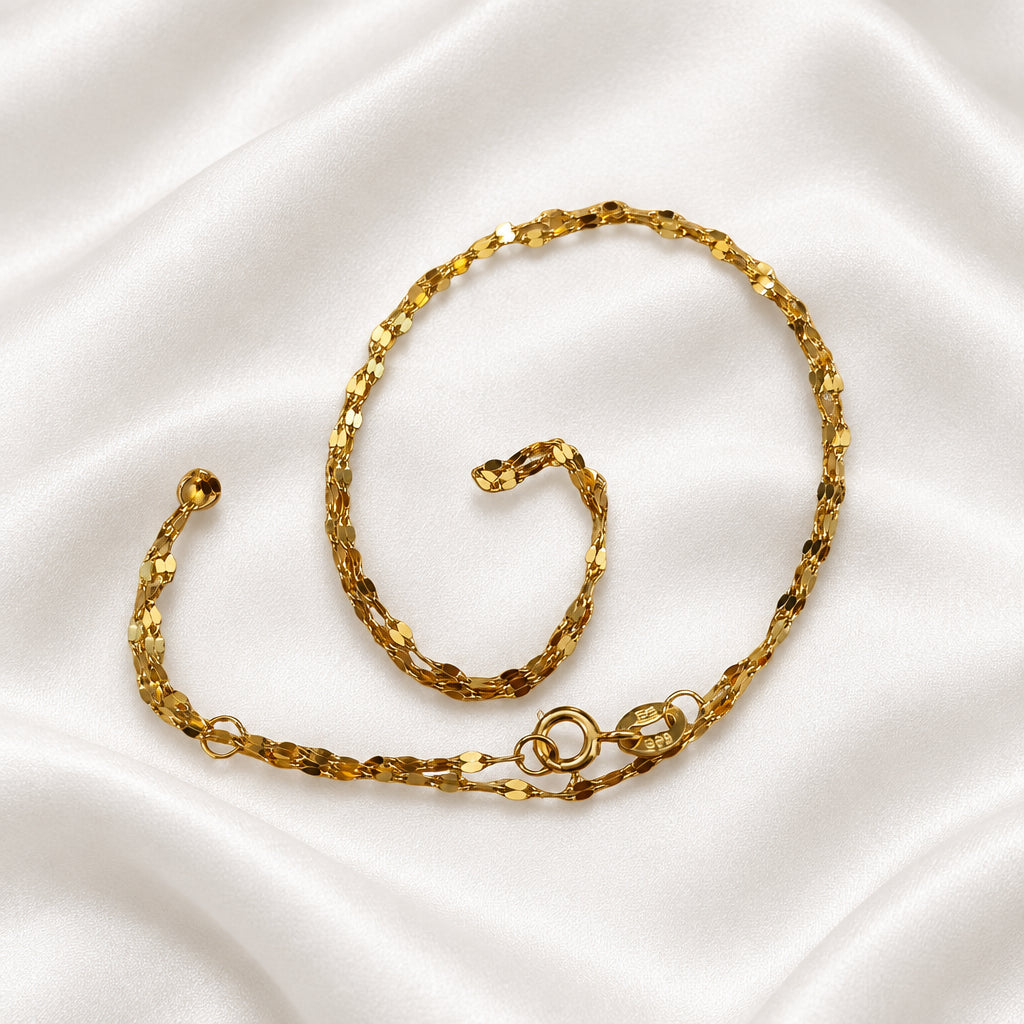 999 Silver Gold Plated Adjustable Necklace