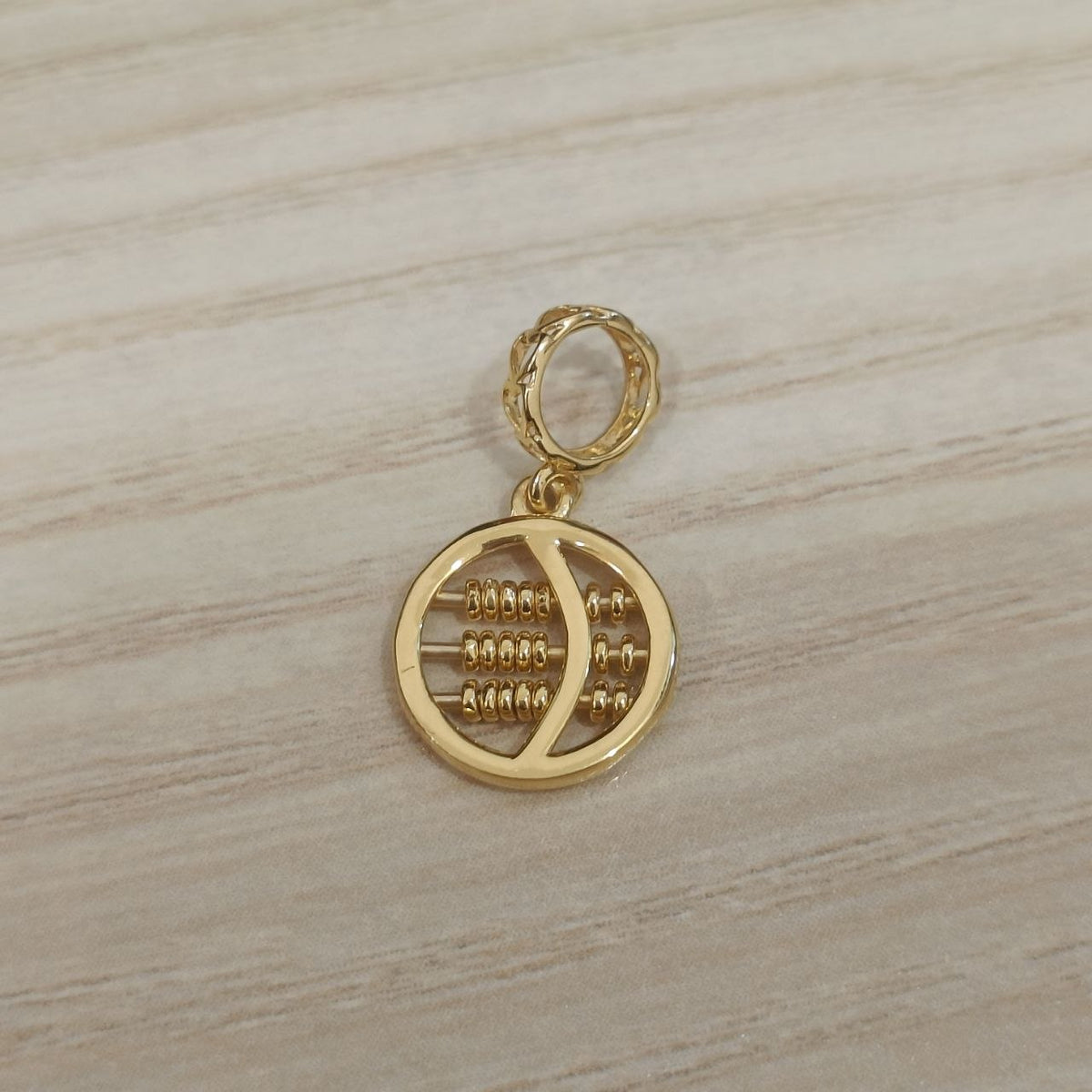 916 Gold Round Abacus Pendant | Classic 22K Gold Design