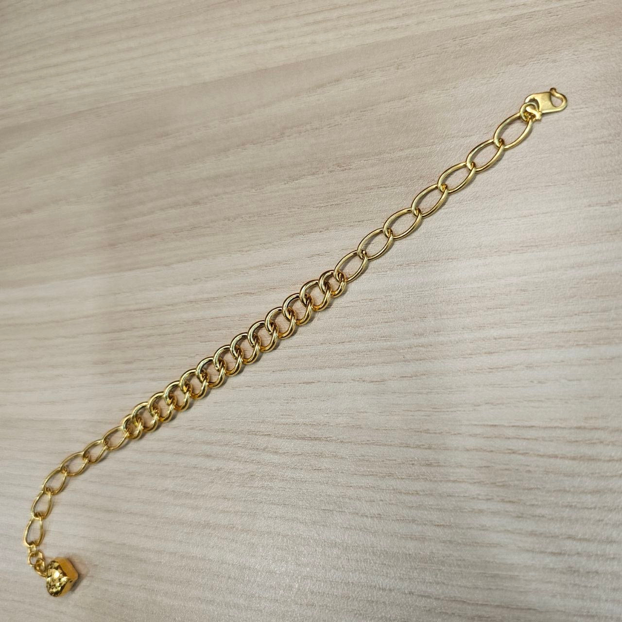 916 Gold Fancy Link Chain Dual Design Bracelet