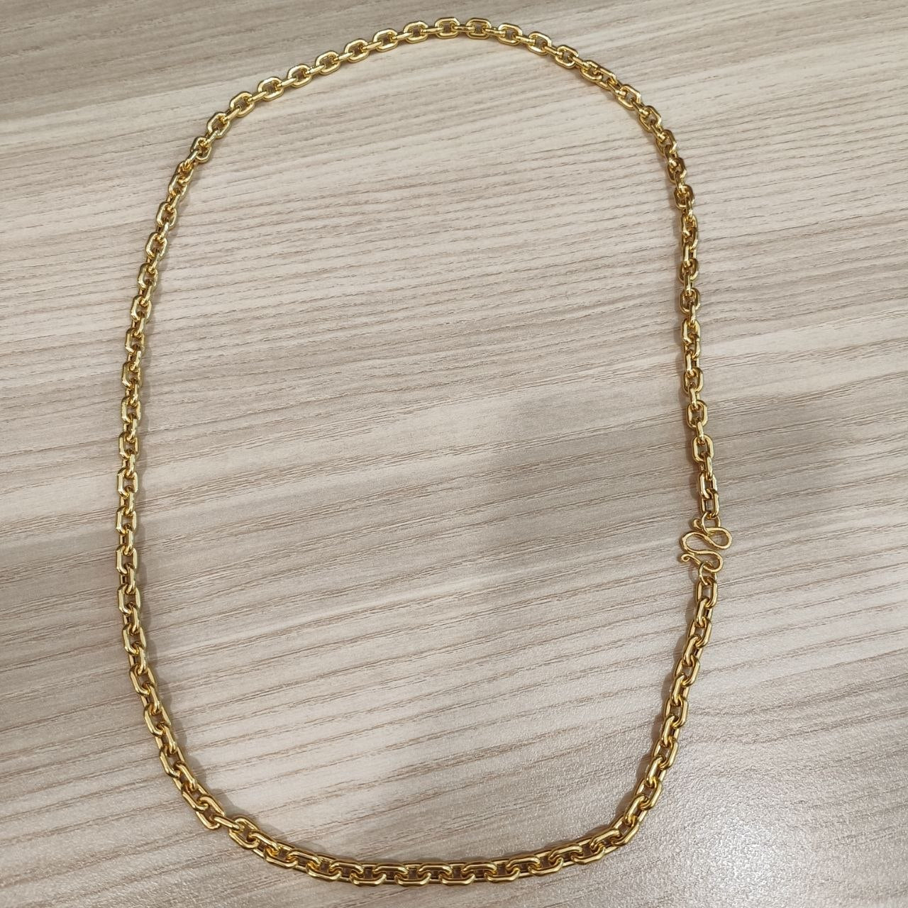 916 Gold Hollow Wanzi Chain | Lightweight 22K Gold Necklace