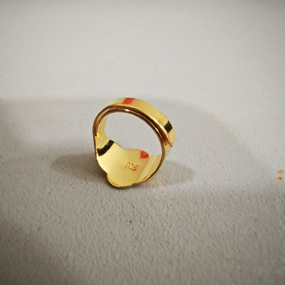 916 Gold Baby Ring Diamond cutting design new stock