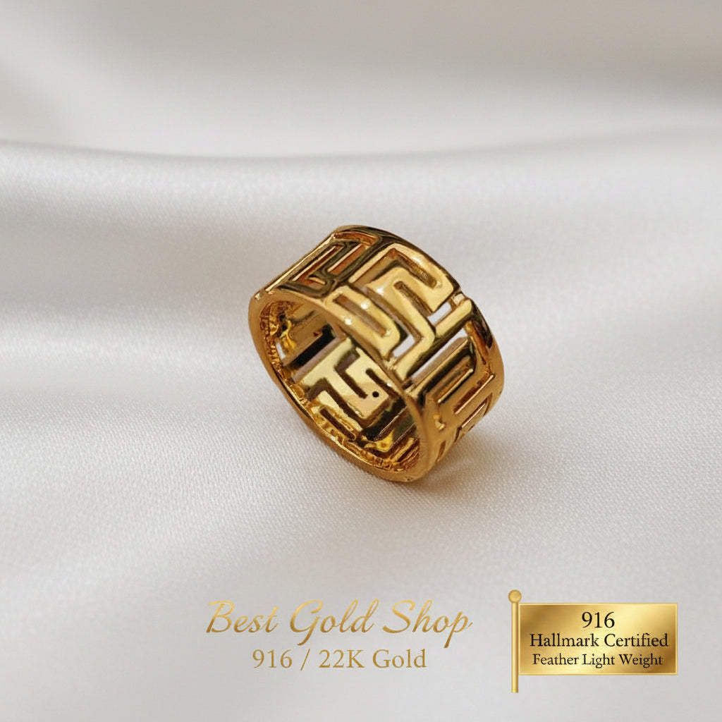 916 Gold Wan Zi Ring V2 New Stock New Design