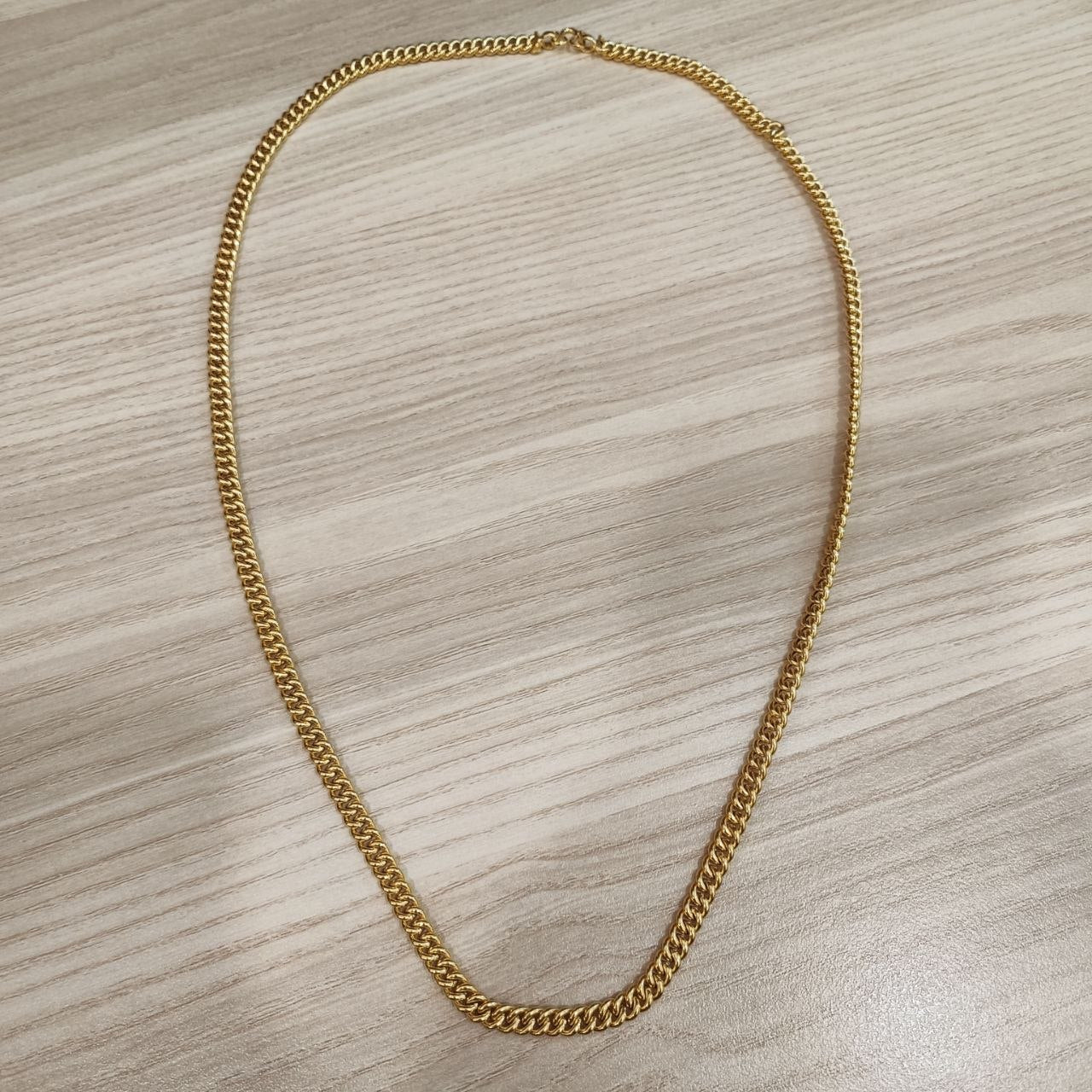 916 Gold Lightweight Hollow Fish bone Chain | 22K Gold