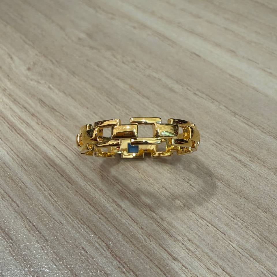 916 Gold Lightweight Chain Link Ring | Feather-Light 22K Gold