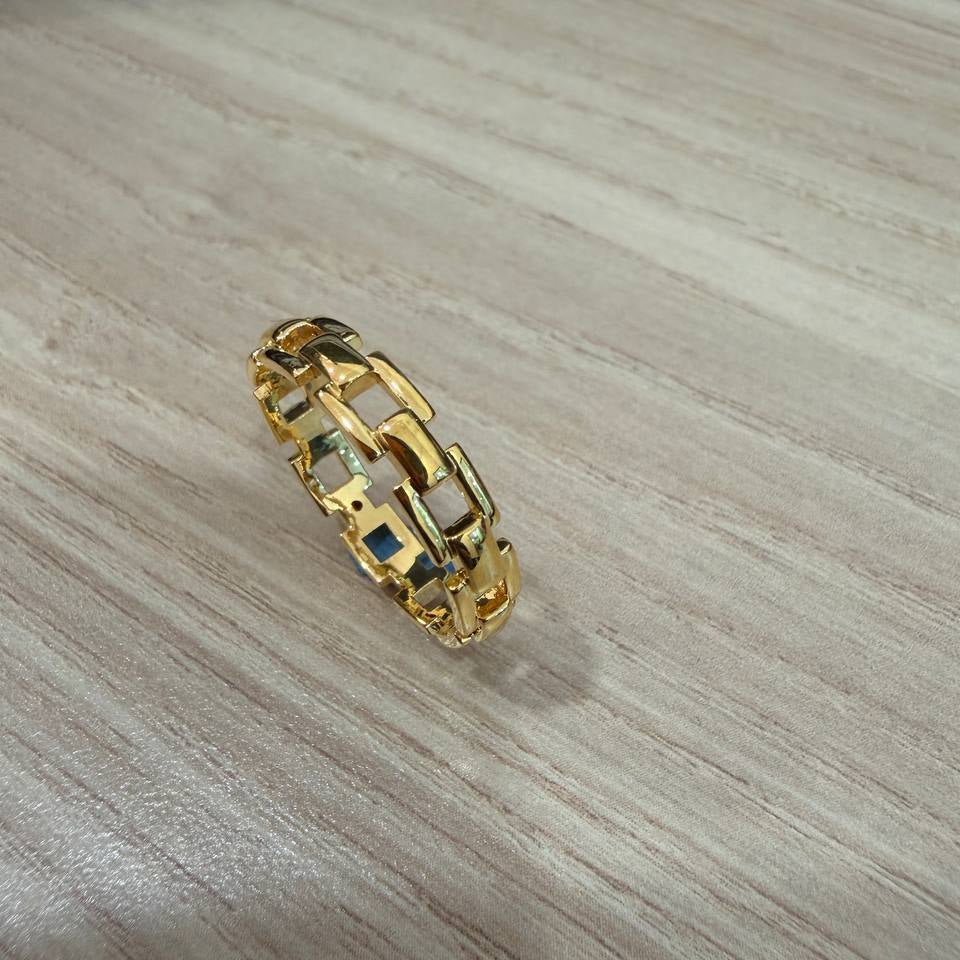 916 Gold Lightweight Chain Link Ring | Feather-Light 22K Gold