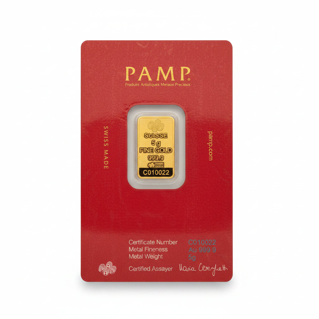 999.9 Gold PAMP Suisse Assorted Gold Bars – 2.5g & 5g