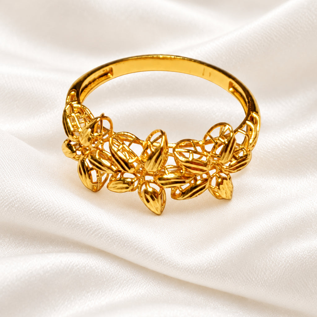 916 Gold Flower Ring | Elegant 22K Gold Design