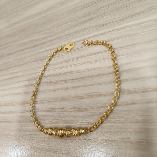916 Gold Sunflower Bead Bracelet | Elegant 22K Gold Design