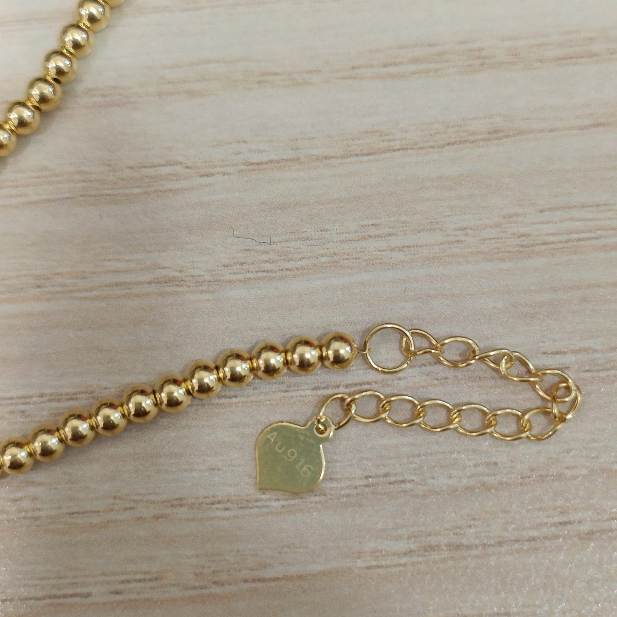 916 Gold Bead Bracelet | Adjustable 22K Gold Design