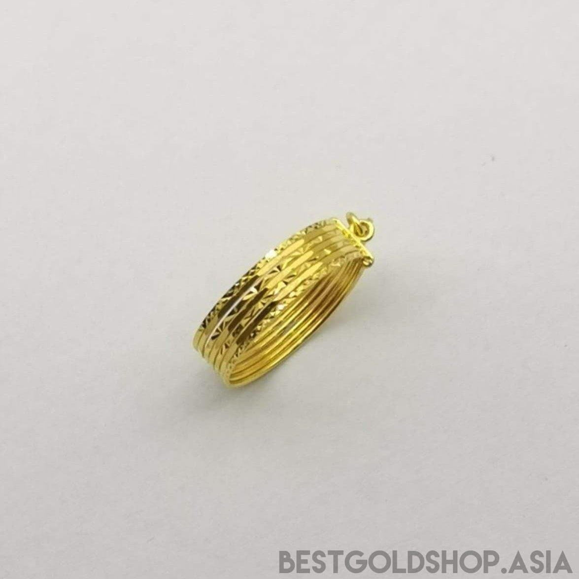 22K Gold 7 in 1 Ring with dangling heart-916 gold-Best Gold Shop
