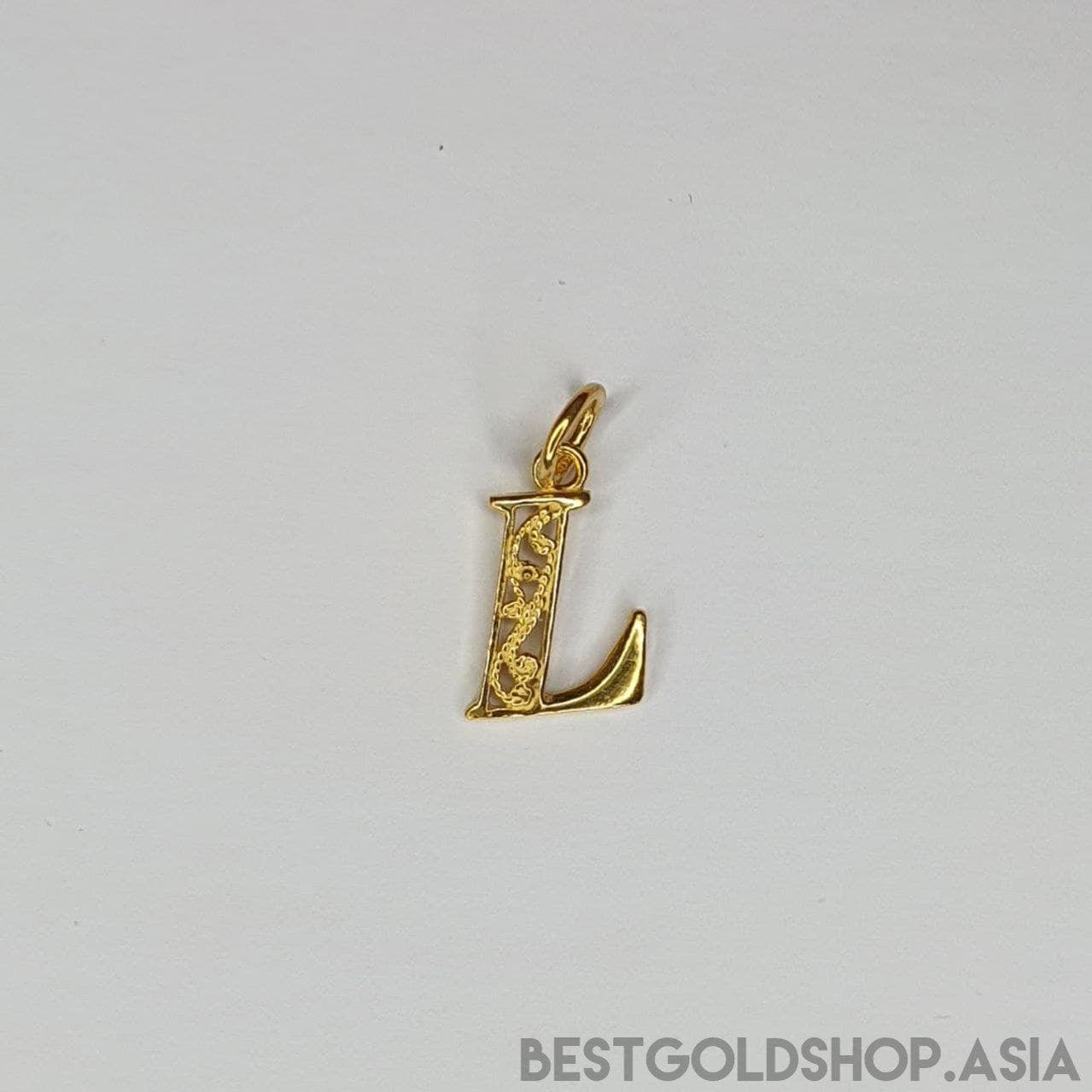 22k / 916 Gold Alphabert smooth polish pendant-916 gold-Best Gold Shop
