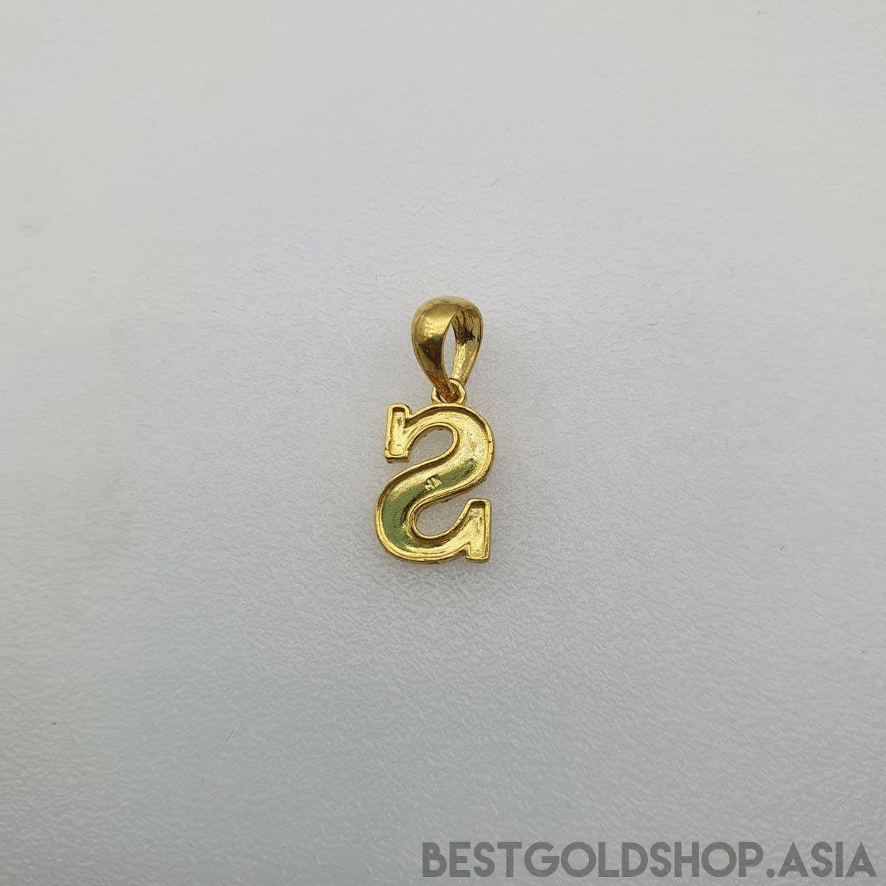 22k / 916 Gold Alphabet Pendant V4-916 gold-Best Gold Shop