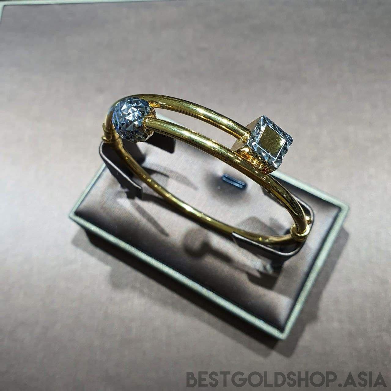 22k / 916 Gold Ball and Cube Bangle-916 gold-Best Gold Shop