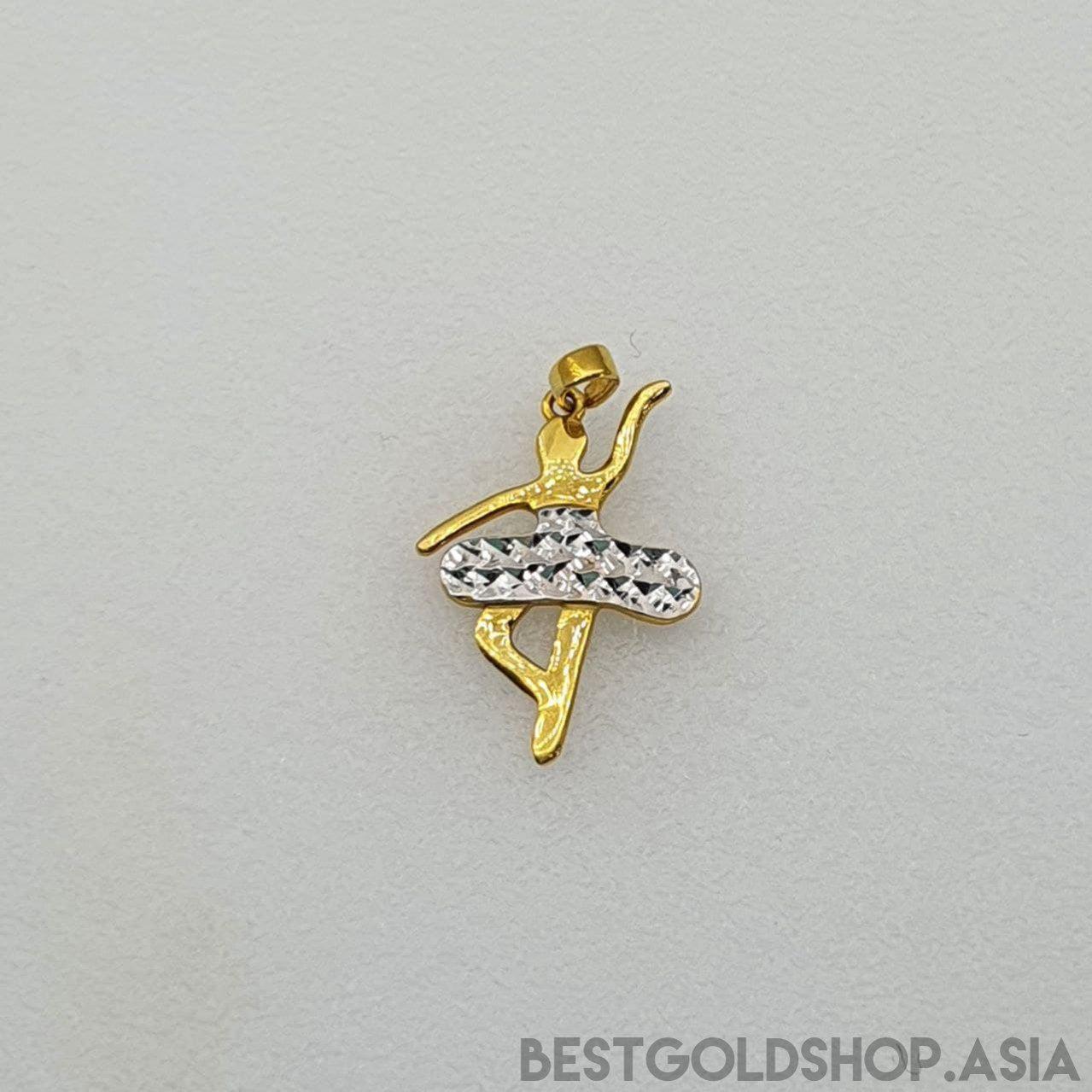 22k / 916 Gold Ballet Dancer Pendant (2 Colour)-916 gold-Best Gold Shop