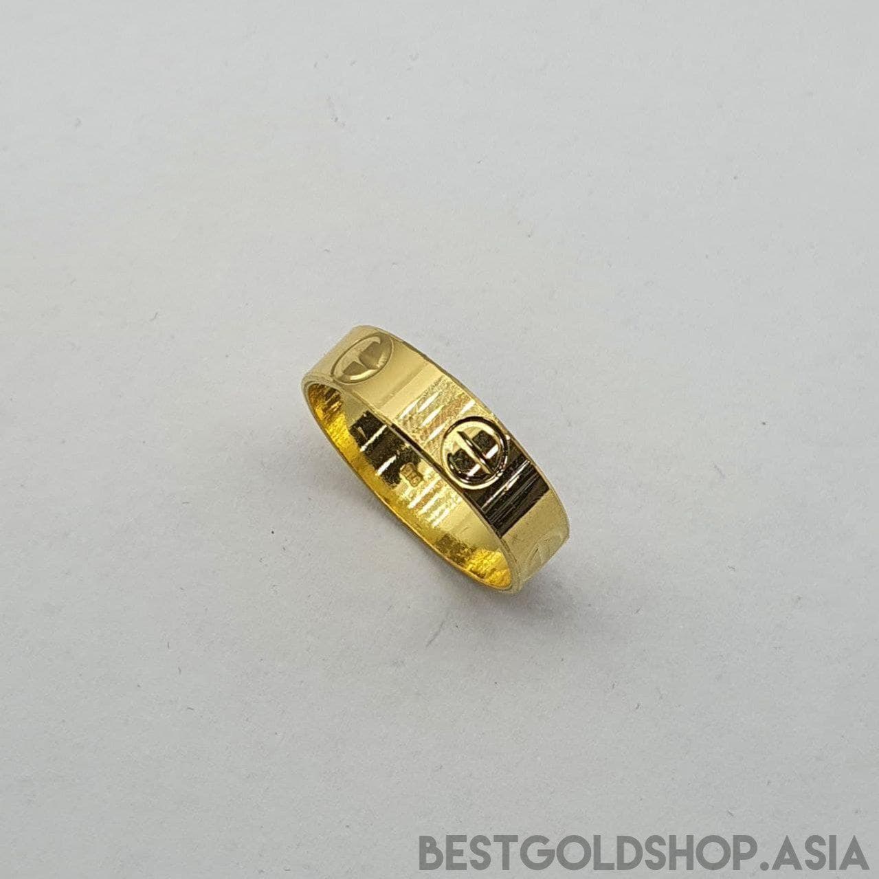 22k / 916 Gold C design ring thicker version-916 gold-Best Gold Shop