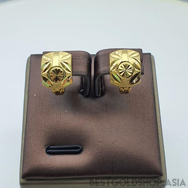 22k / 916 Gold Clip Earring D8-Earrings-Best Gold Shop