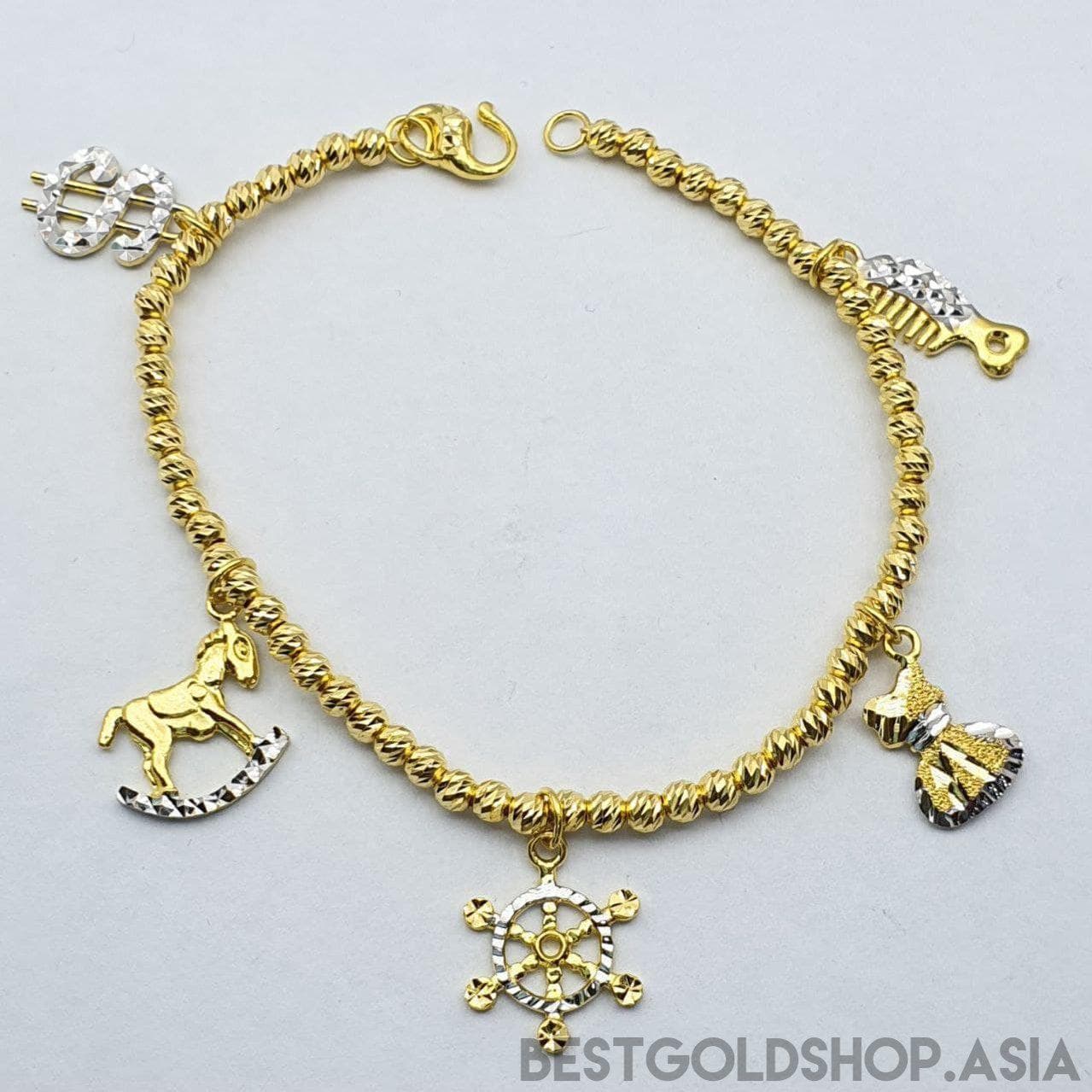 22k / 916 Gold Dangling charm bracelet-916 gold-Best Gold Shop