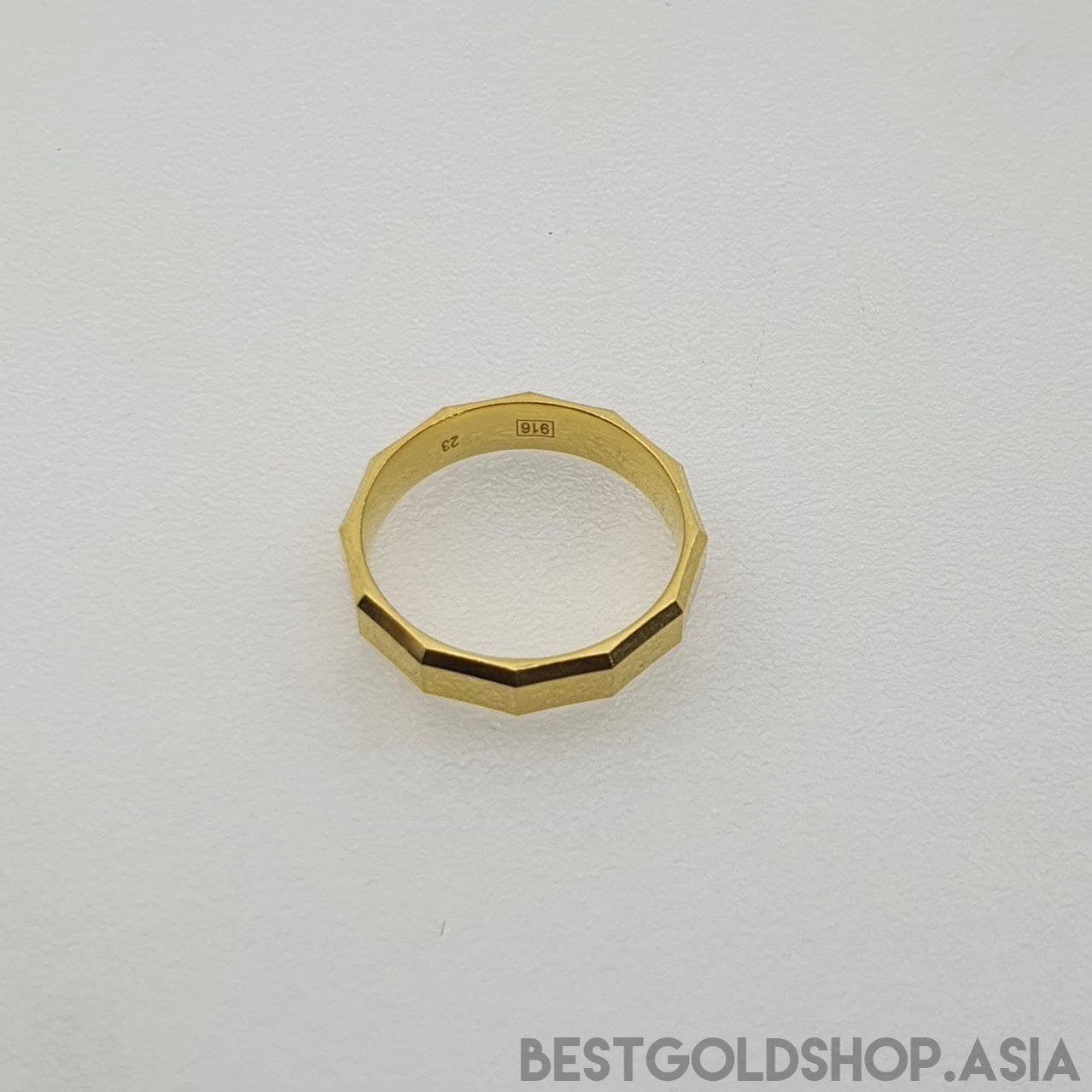 22k / 916 Gold Decagon Ring (smooth finish)-916 gold-Best Gold Shop