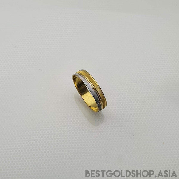 22k / 916 Gold Designer Stripe ring 2 Color-916 gold-Best Gold Shop